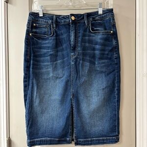 Guess Dark Blue Denim Midi Skirt